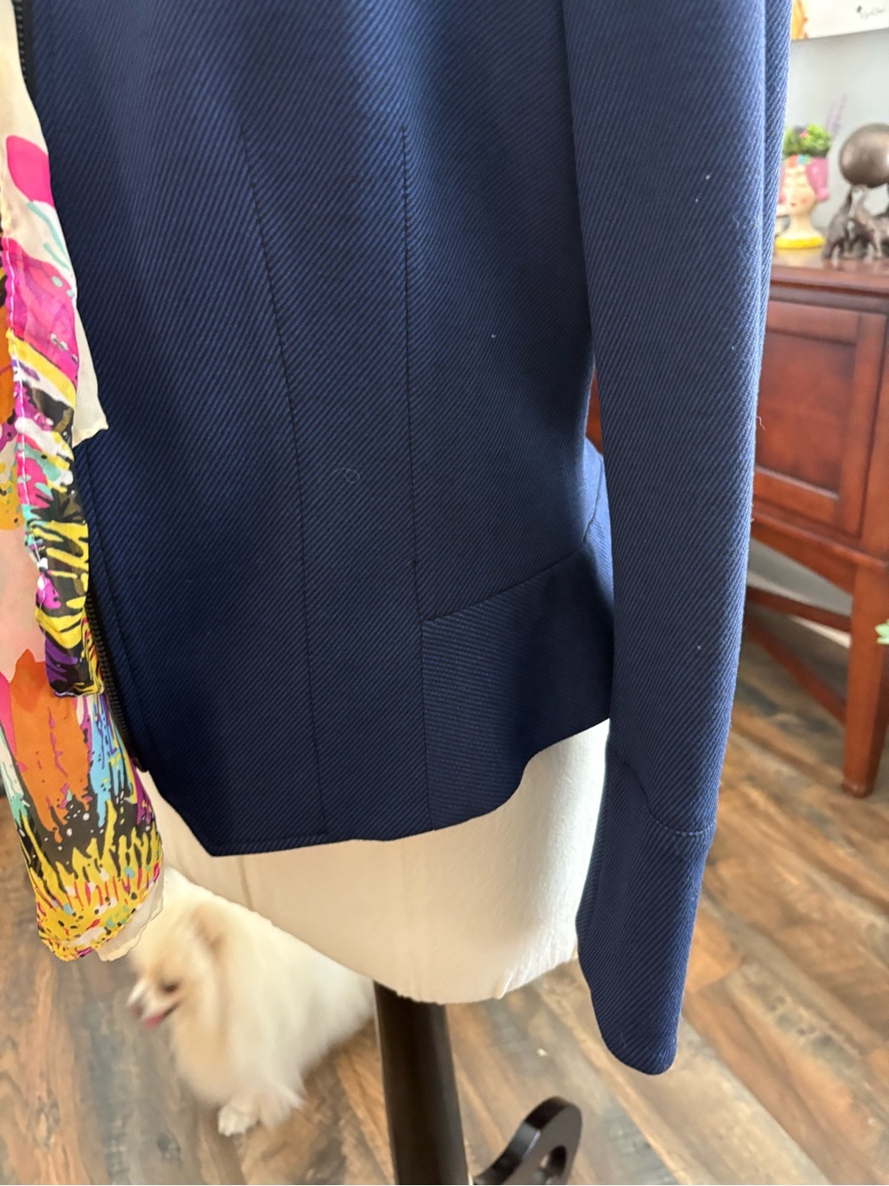 Ann Klein Navy Zip-Front Women's Jacket - Picture 3 of 8